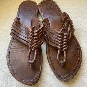 Frye Zoe Huarache Sandals | Woven Brown Leather | Size 7